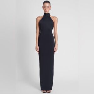 Leau Black Alaia Drape Maxi Dress
